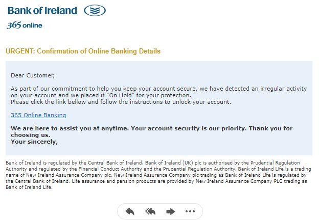 Bank of Ireland Phishing