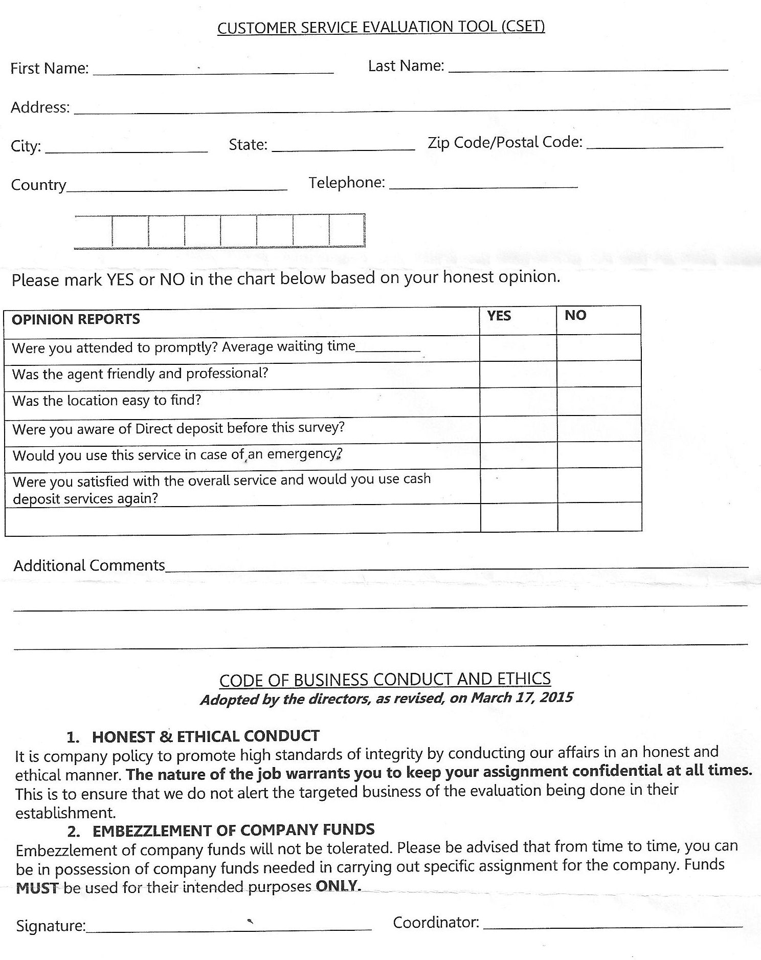 scam form